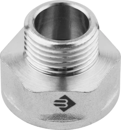 Переходник ЗУБР &quot;ЭКСПЕРТ&quot; удлиненный цилиндрический, никелированная латунь, 3/4&quot;х1/2&quot; 51283-3/4-1/2 купить в Екатеринбурге