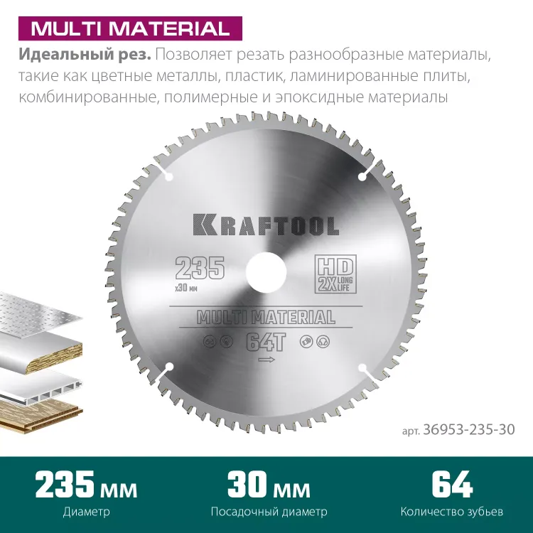 Диск пильный Multi Material, повышенный ресурс 36953-235-30 купить в Екатеринбурге