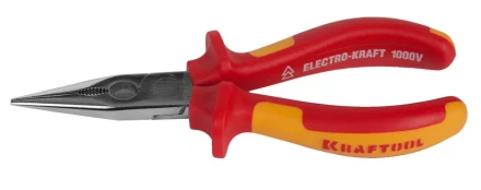 Тонкогубцы &quot;ELECTRO-KRAFT&quot;, Cr-Mo сталь, двухкомпонентная маслобензостойкая рукоятка, хромированное покрытие, 160мм. KRAFTOOL 2202-3-16 2202-3-16_z01 купить в Екатеринбурге
