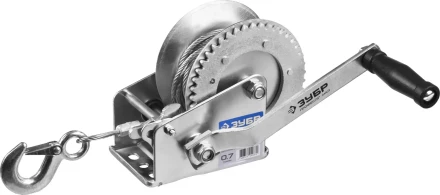 Лебедка ручная барабанная ЗУБР &quot;ПРОФЕССИОНАЛ&quot;, тяговая, тросовая, 0,7т, 8м 43113-0.7_z01 купить в Екатеринбурге