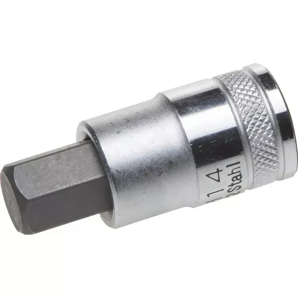 Торцовая бита-головка KRAFTOOL "INDUSTRIE QUALITAT", материал S2, HEX, сатинированная, 1/2", H14 27908-14_z01 купить в Екатеринбурге
