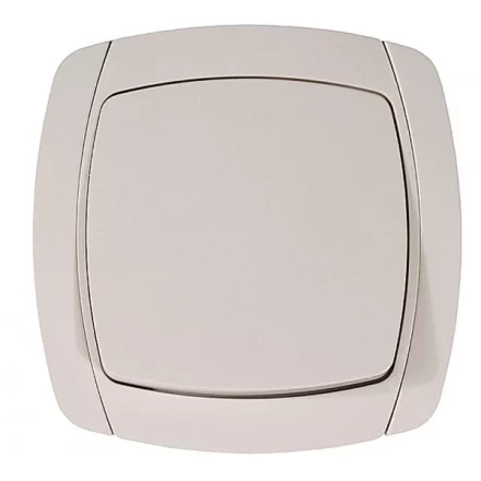 Выключатель СВЕТОЗАР &quot;CITY LIGHT&quot; одноклавишный в сборе, цвет бежевый, 10А/~250В SV-54230-B купить в Екатеринбурге