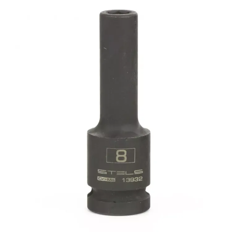 Головка ударная удлиненная шестигранная 8 мм 1/2" CrMo  Stels 13932 купить в Екатеринбурге