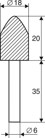 Шарошка абразивная Цилиндр с заострением 18х20х6 мм Энкор 21657 купить в Екатеринбурге