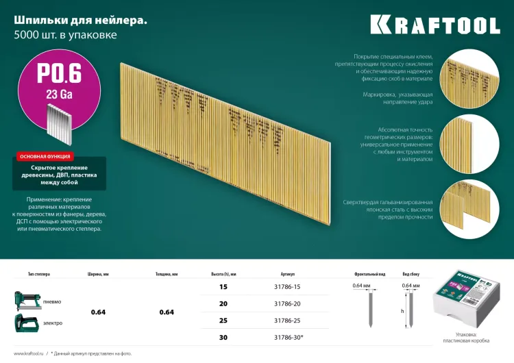 Шпильки тип 23GA (P0.6) 10 000 шт 31786-20 купить в Екатеринбурге