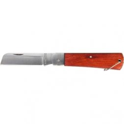 Нож складной, 200 мм, прямое лезвие, деревянная ручка  SPARTA