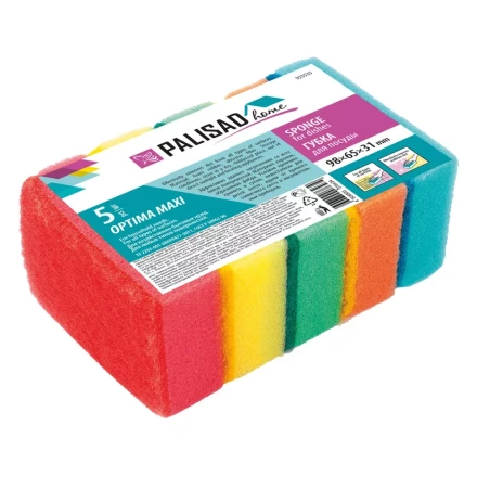 Губки для посуды Optima MAXI, 98 x 65 x 31 мм, 5 шт., Home Palisad 923535 купить в Екатеринбурге
