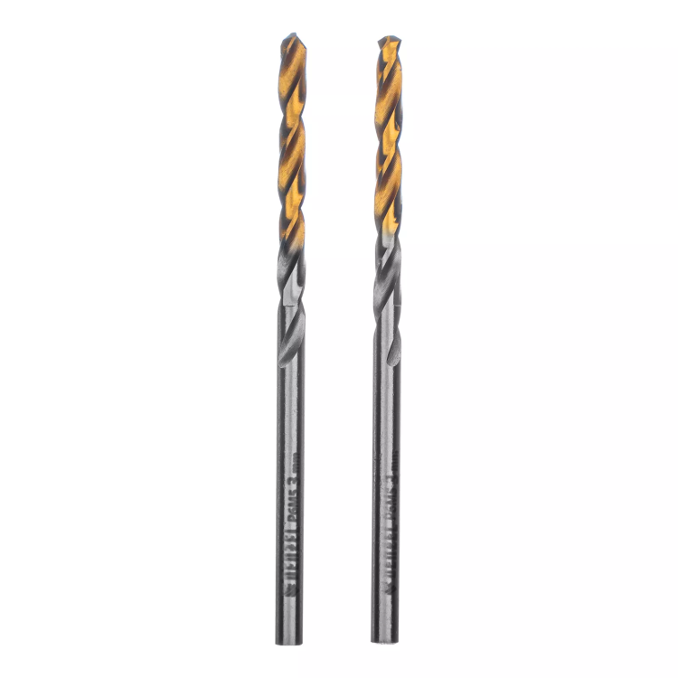Сверло спиральное по металлу 3 x 60 мм, Р6М5, Golden Tip , 2шт. Denzel 718225 купить в Екатеринбурге