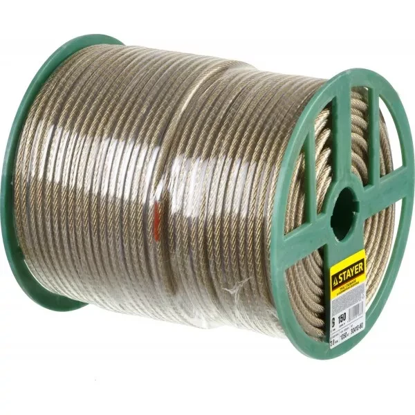 Трос стальной в полимерной оболочке, d=6,0 мм, L=150 м, STAYER Master 30410-60 30410-60 купить в Екатеринбурге