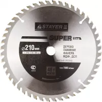 Диск пильный "SUPER-Line" по дереву, 210х30мм, 48Т, STAYER 3682-210-30-48