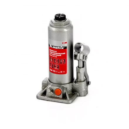 Домкрат гидравлический бутылочный 4 т в пластиковом кейсе Matrix 50775 купить в Екатеринбурге