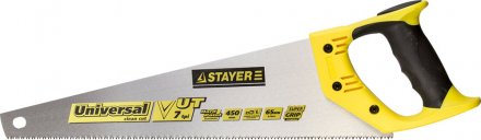Ножовка универсальная (пила) STAYER Universal 450 мм, 7 TPI, универсальный зуб, рез вдоль и поперек волокон, для средних заготовок, фанеры, ДСП, МДФ 1510-45_z01 купить в Екатеринбурге