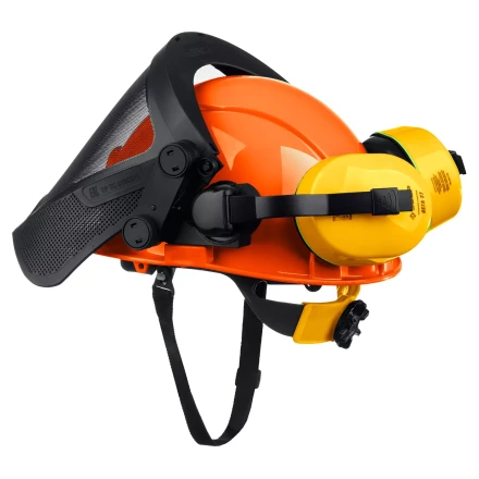 ЗУБР ТРИАДА, защитная каска в комплекте с наушниками и защитным сетчатым экраном, Профессионал (11099) купить в Екатеринбурге