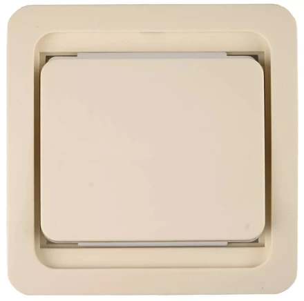 Выключатель СВЕТОЗАР &quot;ГАММА&quot; одноклавишный, без подсветки, цвет бежевый, 10А/~250В SV-54130-B купить в Екатеринбурге