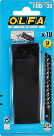 Лезвие OLFA сегментированные BLACK MAX, 9х80х0,38мм, 13 сегментов, 10шт OL-ABB-10B купить в Екатеринбурге