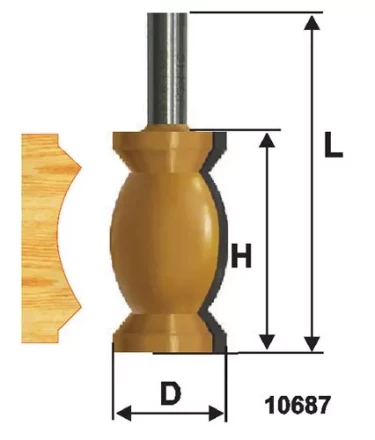 Фреза по дереву кромочная фигурная 32х57 №4 твердосплав ц/хв 12 ЭНКОР 10687 купить в Екатеринбурге