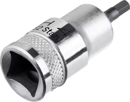 Торцовая бита-головка KRAFTOOL &quot;INDUSTRIE QUALITAT&quot;, материал S2, HEX, сатинированная, 1/2&quot;, H4 27908-04_z01 купить в Екатеринбурге