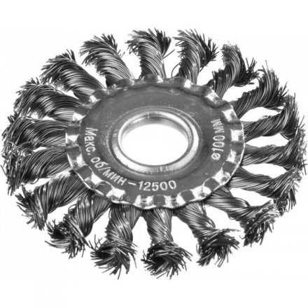 DEXX. Щетка дисковая для УШМ, жгутированная стальная проволока 0,5мм, 100ммх22мм 35100-100 купить в Екатеринбурге