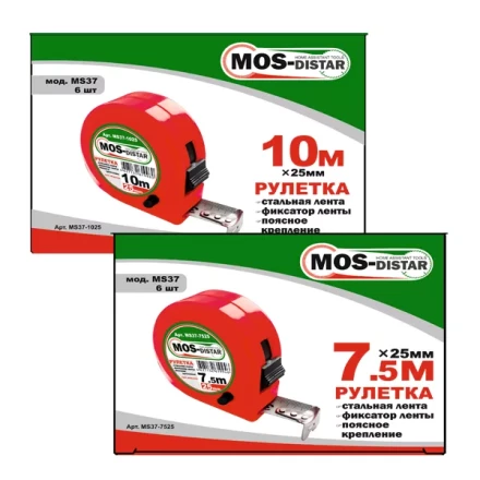 Рулетка измерительная MOS-DISTAR MS37-10025 купить в Екатеринбурге