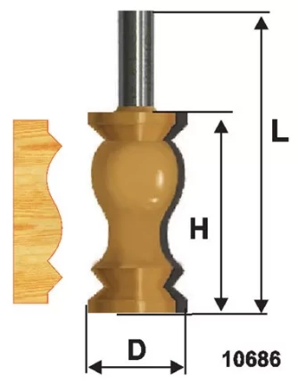Фреза по дереву кромочная фигурная 32х57 №3 твердосплав ц/хв 12 ЭНКОР 10686 купить в Екатеринбурге