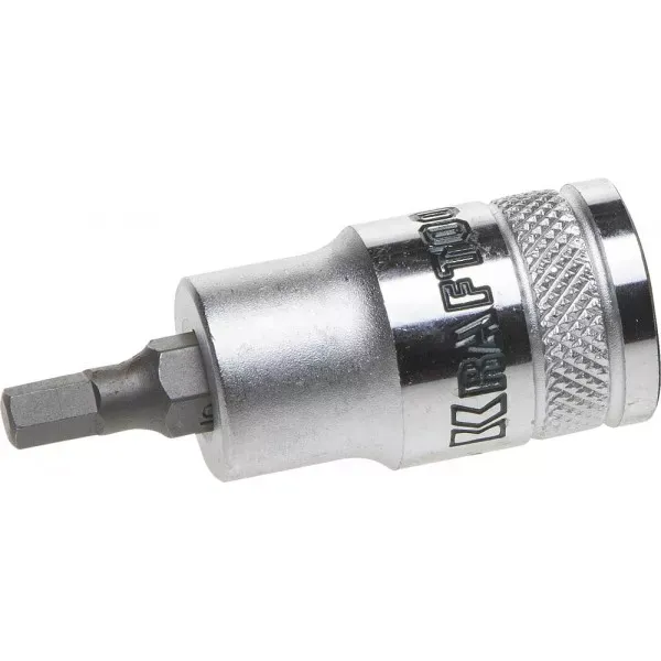 Торцовая бита-головка KRAFTOOL "INDUSTRIE QUALITAT", материал S2, HEX, сатинированная, 1/2", H5 27908-05_z01 купить в Екатеринбурге