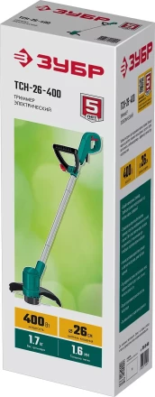 ЗУБР 400 Вт, ш/с 26 см, сетевой триммер (ТСН-26-400) купить в Екатеринбурге