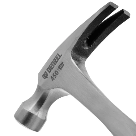 Молоток-гвоздодер 450 г Denzel, цельнометаллический, двухкомпонентная рукоятка, 10423 купить в Екатеринбурге
