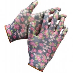 Перчатки GRINDA садовые, прозрачное нитриловое покрытие, размер S-M, черные 11297-S