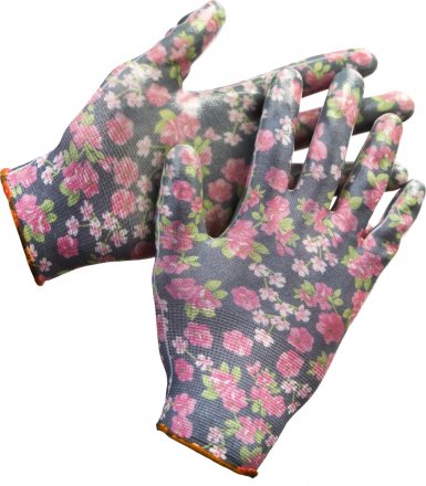 Перчатки GRINDA садовые, прозрачное нитриловое покрытие, размер S-M, черные 11297-S купить в Екатеринбурге