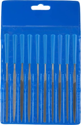 Набор ЗУБР &quot;ЭКСПЕРТ&quot;: Надфили, пластмассовая ручка, насечка 2 = Бархатная, с чехлом, 100мм, 10шт 16023-2-H10 купить в Екатеринбурге