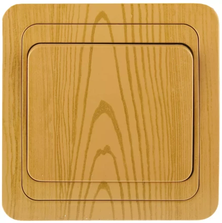 Выключатель СВЕТОЗАР &quot;ГАММА&quot; одноклавишный, цвет ольха, 10A/~250B SV-54130-A купить в Екатеринбурге