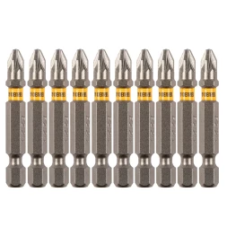 Бита PZ2х50, сталь S2, шестигранный профиль, 10 шт. Е 6,3 Denzel 11656
