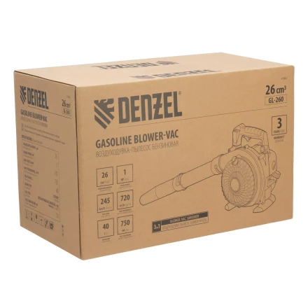 Воздуходувка-пылесос бензиновая Denzel GL-260 57902, 26 см3, 1 л.с. купить в Екатеринбурге