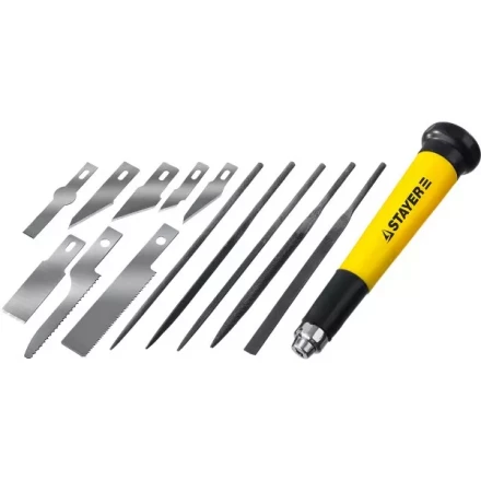 Набор STAYER Нож “MASTER” для точных работ в комплекте с лезвиями различной формы и надфилями, в чехле,38 предметов 09145-H38 купить в Екатеринбурге