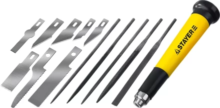Набор STAYER Нож “MASTER” для точных работ в комплекте с лезвиями различной формы и надфилями, в чехле,38 предметов 09145-H38 купить в Екатеринбурге