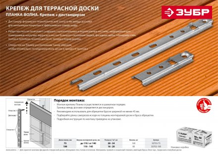 Крепеж со стопором для фасадной и террасной доски Планка-Волна серия МАСТЕР купить в Екатеринбурге