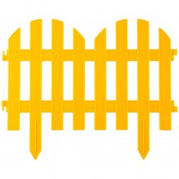 Забор декоративный GRINDA &quot;ПАЛИСАДНИК&quot;, 28x300см, желтый 422205-Y