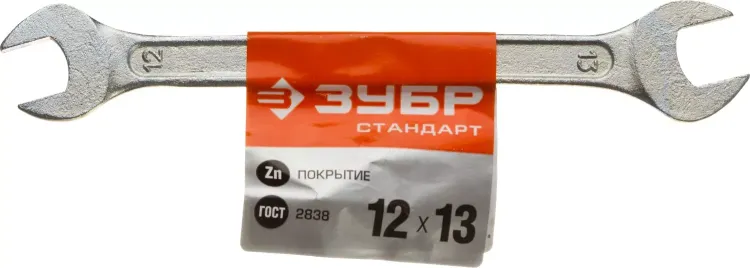 Ключ рожковый гаечный ЗУБР "СТАНДАРТ", оцинкованный, 12х13мм 27115-12-13 купить в Екатеринбурге
