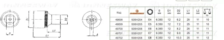 Торцевая головка 1/4&quot;DR внешний TORX Е-7 S06H207  Jonnesway 49701 купить в Екатеринбурге