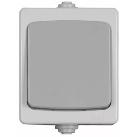 Выключатель СВЕТОЗАР &quot;АВРОРА&quot; одноклавишный, IP44, цвет серо-белый, 10А/~250В SV-54332-W купить в Екатеринбурге