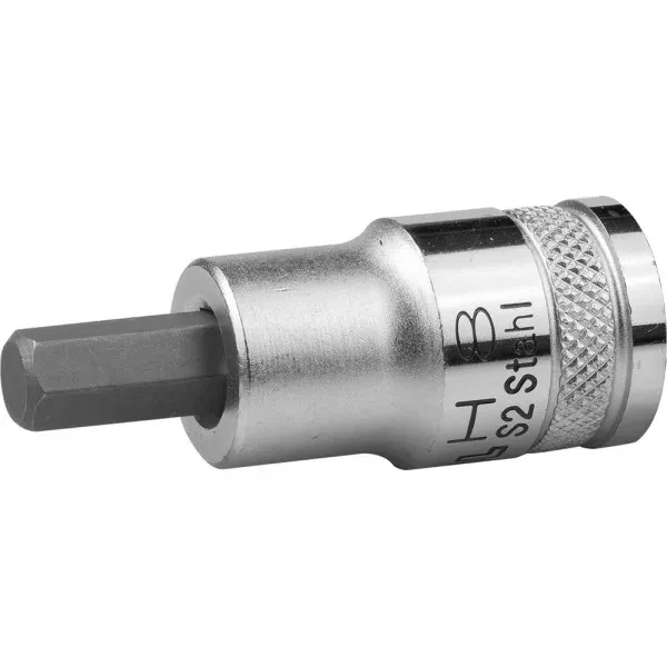 Торцовая бита-головка KRAFTOOL "INDUSTRIE QUALITAT", материал S2, HEX, сатинированная, 1/2", H8 27908-08_z01 купить в Екатеринбурге