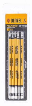 Набор бит, PH2x150 мм, 5 шт. Denzel 7711333 купить в Екатеринбурге