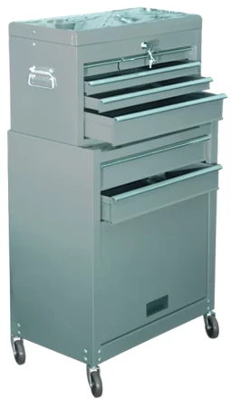 Шкаф для инструмента 2-секционный 600х260х340 мм 616х330х658 мм на колесах 14 ящиков  MATRIX 906605 купить в Екатеринбурге