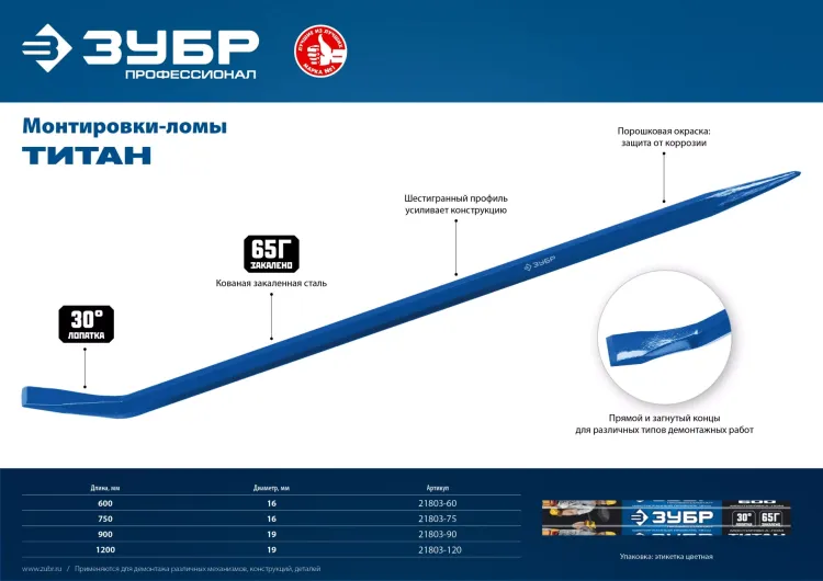 Ломы монтажные шестигранные серия ПРОФЕССИОНАЛ купить в Екатеринбурге