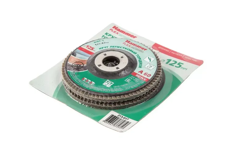 Круг Лепестковый Торцевой (КЛТ) HAMMER Ф125х22 P60 купить в Екатеринбурге