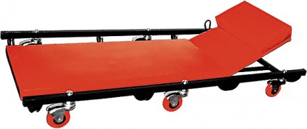 Лежак ремонтный на 6-ти колесах 1030 х 440 х 120 мм поднимающийся подголовник  MATRIX 567455 купить в Екатеринбурге