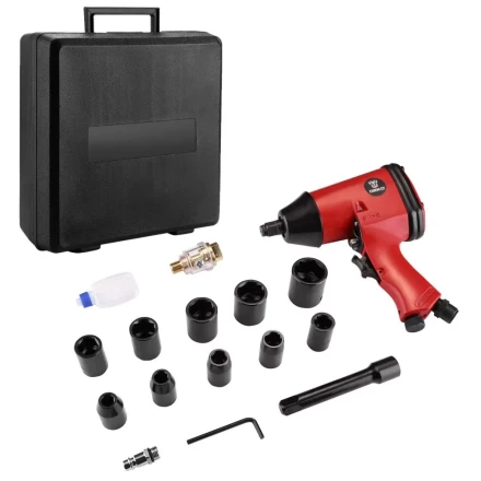 Гайковерт пневматический ударный DEKO DKPT01 SET 3, 018-1101, в чемодане с набором 16 предметов купить в Екатеринбурге
