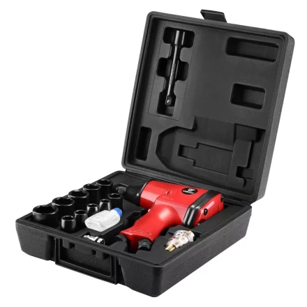 Гайковерт пневматический ударный DEKO DKPT01 SET 3, 018-1101, в чемодане с набором 16 предметов купить в Екатеринбурге