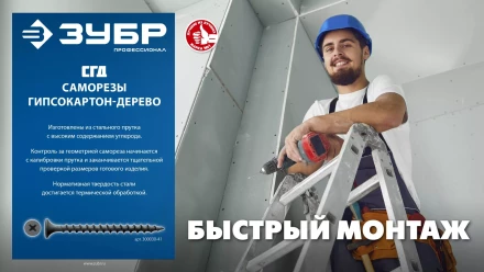 ЗУБР СГД 45 х 3.5 мм, саморез гипсокартон-дерево, фосфат., 13.51 кг (300030-45) купить в Екатеринбурге