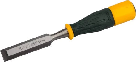 Стамеска KRAFTOOL &quot;EXPERT&quot; упрочненное полотно, ударочпрочная двухкомп ручка, стальной затыльник для ударных работ,20мм 1815-20_z01 купить в Екатеринбурге